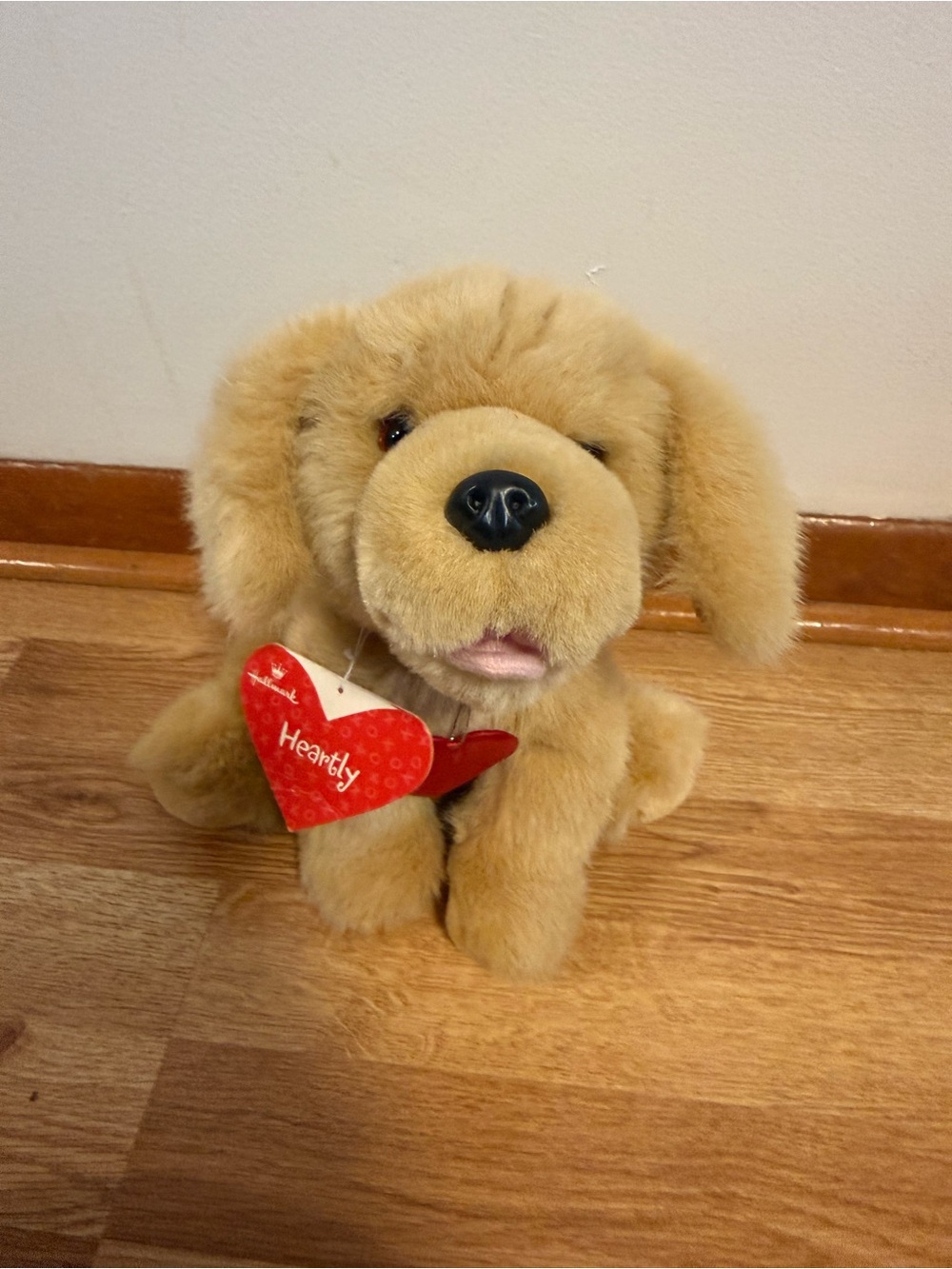 Hallmark Golden Retriever Dog Plush Red Heart Collar 12" Stuffed Animal NWT